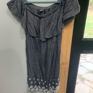 Off-The-Shoulder Grey Old Navy Dress